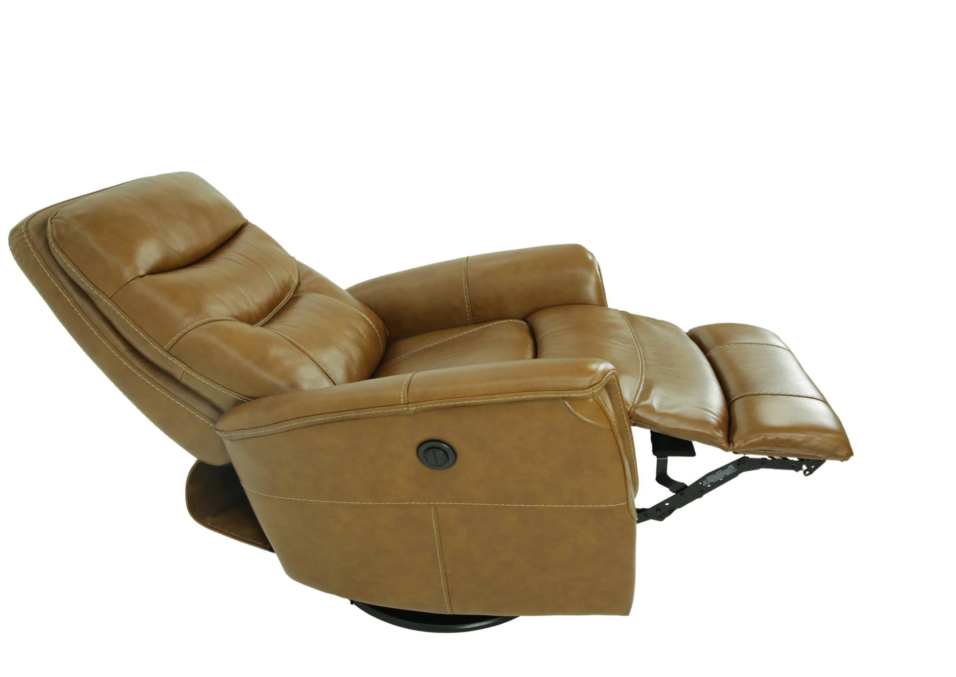 Antonio Leather Power Swivel Recliner - Buckskin - Additional View 4