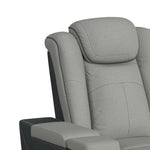 Elements International - LANTANA ROCKY CEMENT/CHARCOAL 2P POWER SOFA - Gray Faux Leather|Fabric - Sofas - Additional View 5