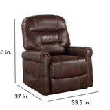 Steve Silver Furniture - Ottawa Lift Chair w/ Heat and Massage - Walnut - Dark Brown Steel|Fabric - Chairs - Additional View 1