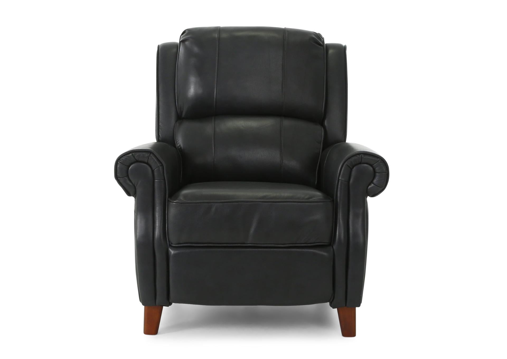 Bradenton Leather Push Back Recliner - Blueberry