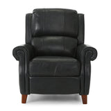 Bradenton Leather Push Back Recliner - Blueberry