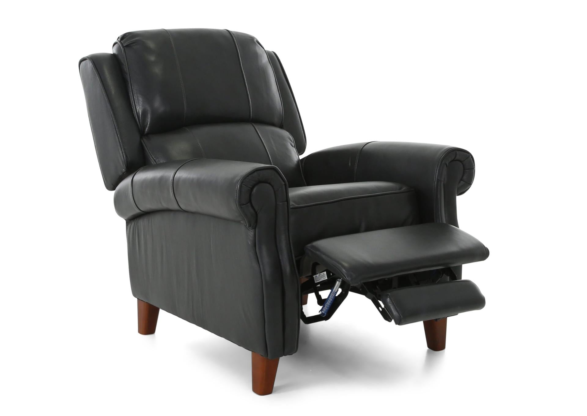 Bradenton Leather Push Back Recliner - Blueberry - Additional View 2