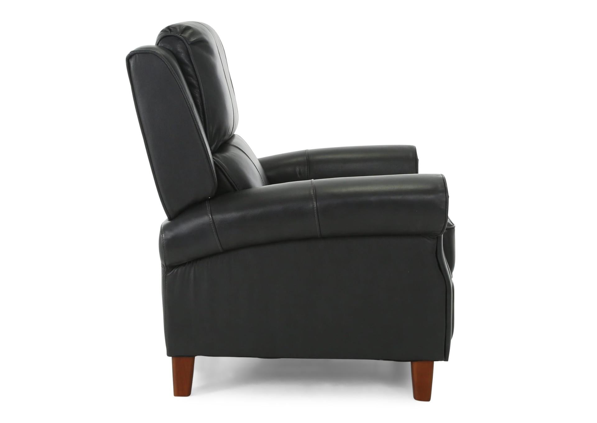 Bradenton Leather Push Back Recliner - Blueberry - Additional View 3