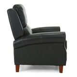 Bradenton Leather Push Back Recliner - Blueberry - Additional View 3