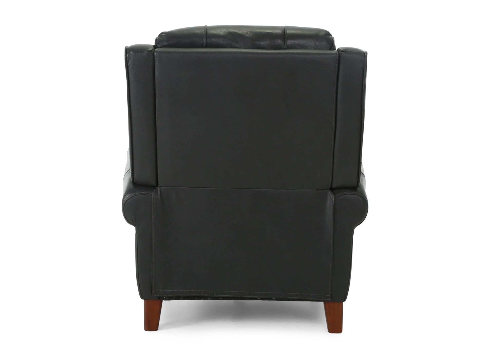 Bradenton Leather Push Back Recliner - Blueberry - Additional View 4