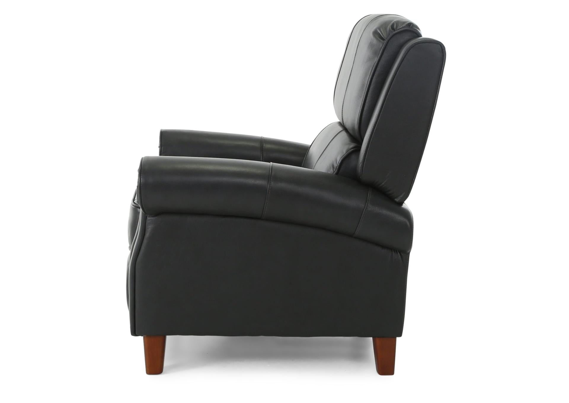 Bradenton Leather Push Back Recliner - Blueberry - Additional View 5