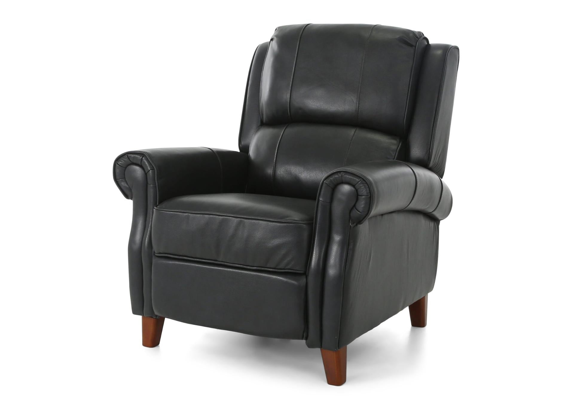 Bradenton Leather Push Back Recliner - Blueberry - Additional View 6