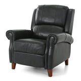 Bradenton Leather Push Back Recliner - Blueberry - Additional View 6