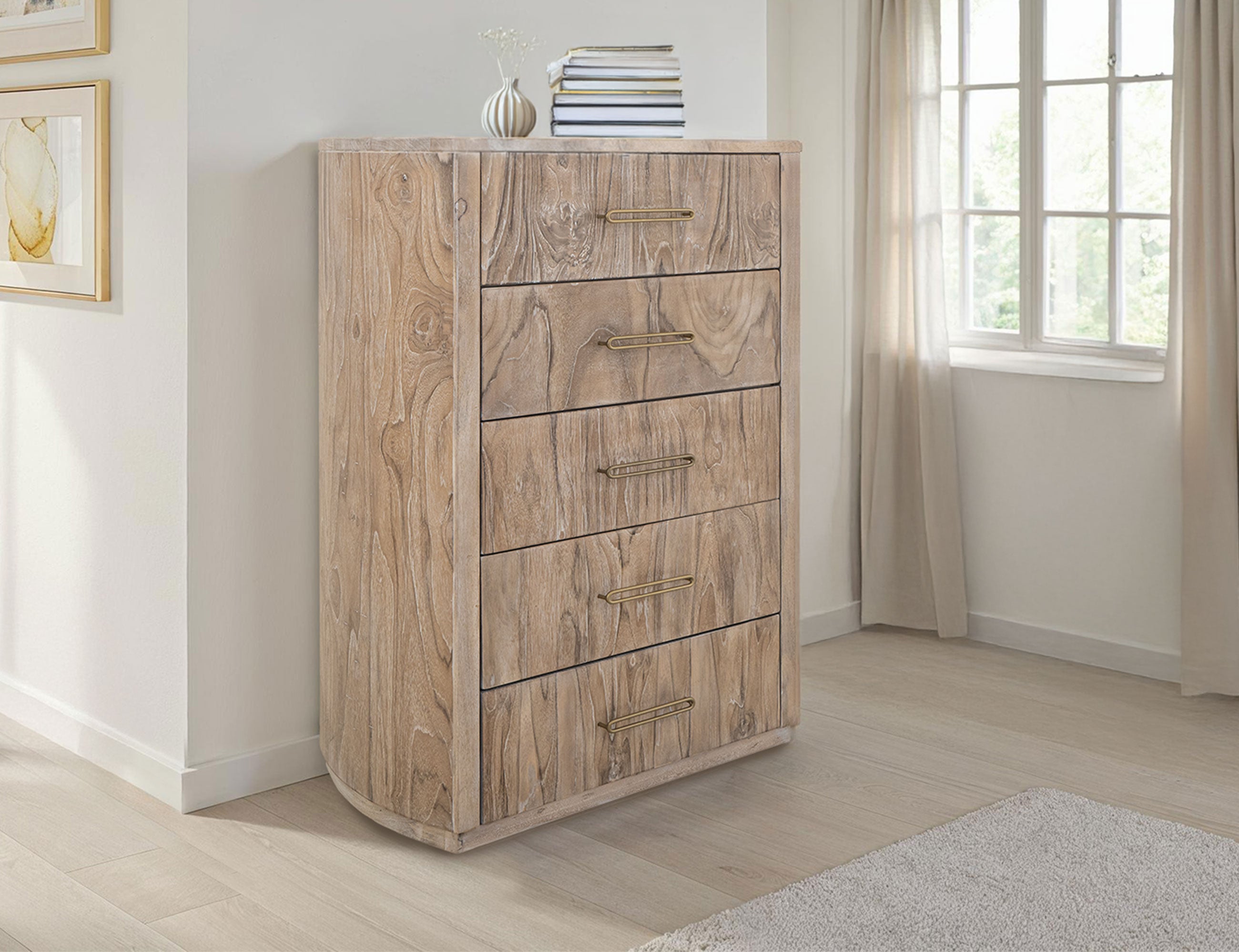 International Furniture Direct - RIVERBEND CHEST - Light Brown Wood - Chests - Additional View 2