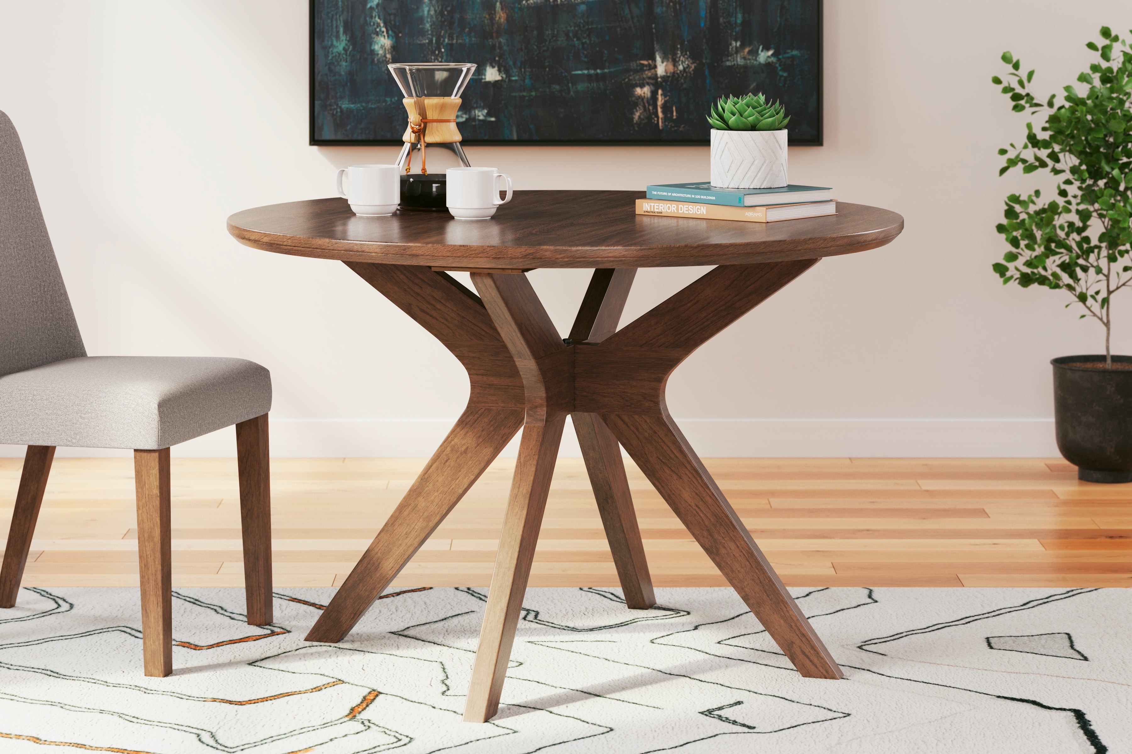 Ashley Furniture - Lyncott Round Dining Table - Dark Brown Wood - Tables - Additional View 1