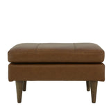 TRAFTON RUST LEATHER OTTOMAN