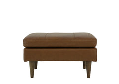 TRAFTON RUST LEATHER OTTOMAN