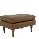 TRAFTON RUST LEATHER OTTOMAN - Additional View 1