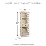 Ashley Furniture - BOLANBURG DISPLAY CABINET - White Wood - Cabinets - Additional View 4