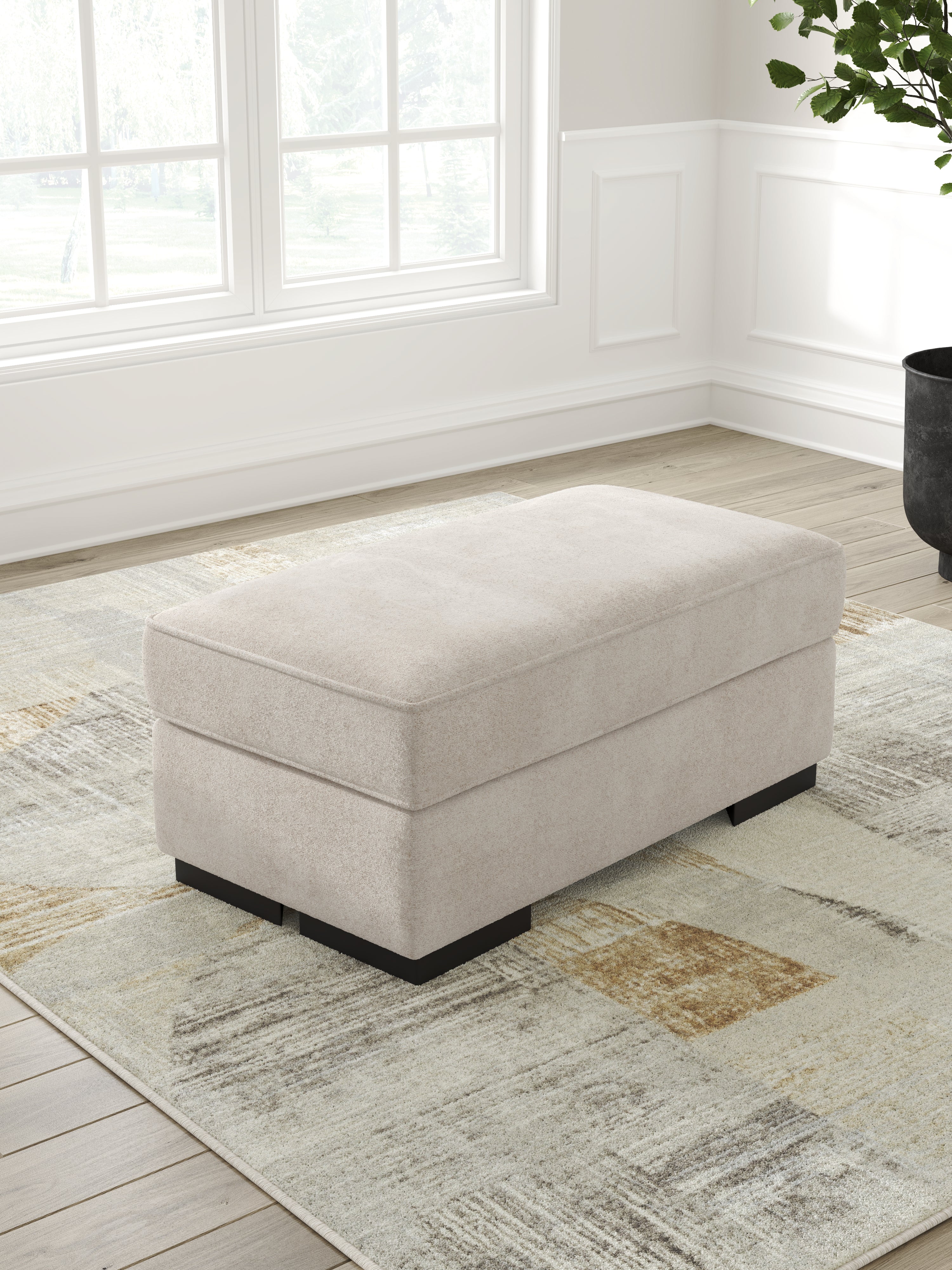 Ashley Furniture - HIGH PROFILE TAUPE OTTOMAN - Beige Fabric - Ottomans - Additional View 1