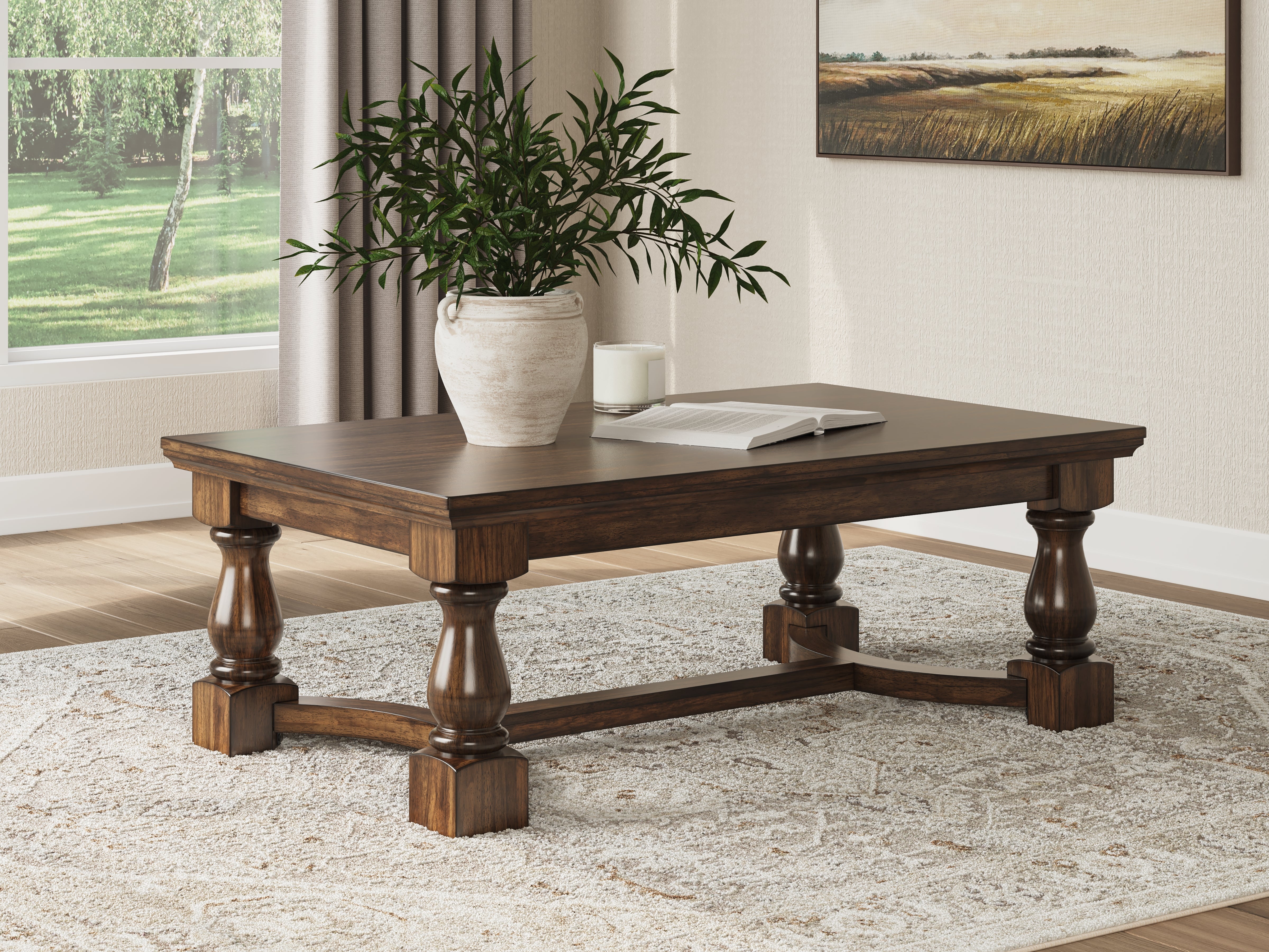 Ashley Furniture - STURLAYNE COCKTAIL TABLE - Dark Brown Wood - Tables - Additional View 5