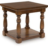 Ashley Furniture - STURLAYNE END TABLE - Dark Brown Wood - Tables