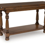 Ashley Furniture - STURLAYNE FLIP TOP SOFA TABLE - Dark Brown Wood - Tables