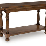 Ashley Furniture - STURLAYNE FLIP TOP SOFA TABLE - Dark Brown Wood - Tables