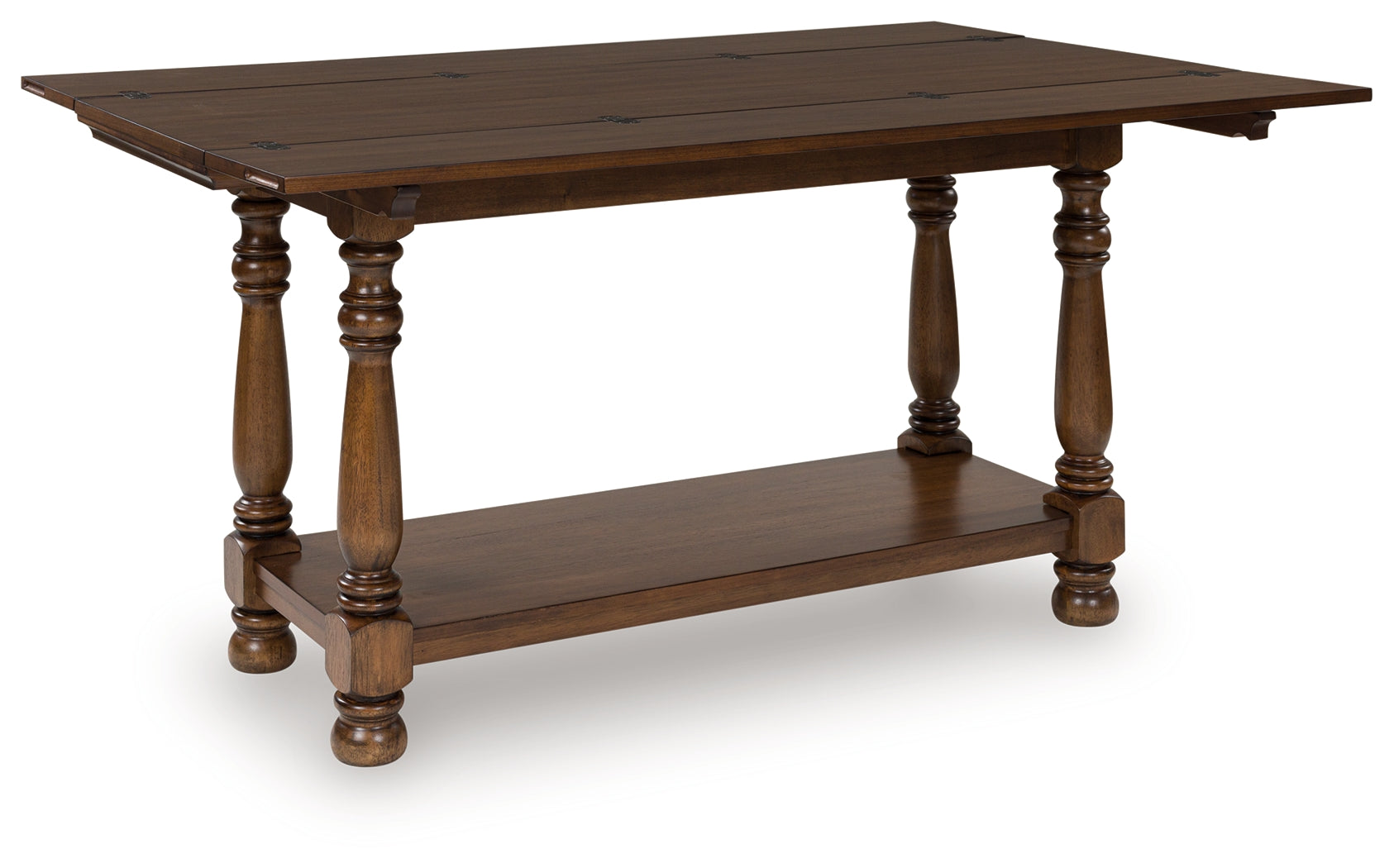 Ashley Furniture - STURLAYNE FLIP TOP SOFA TABLE - Dark Brown Wood - Tables - Additional View 1
