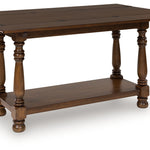 Ashley Furniture - STURLAYNE FLIP TOP SOFA TABLE - Dark Brown Wood - Tables - Additional View 1