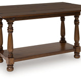 Ashley Furniture - STURLAYNE FLIP TOP SOFA TABLE - Dark Brown Wood - Tables - Additional View 1