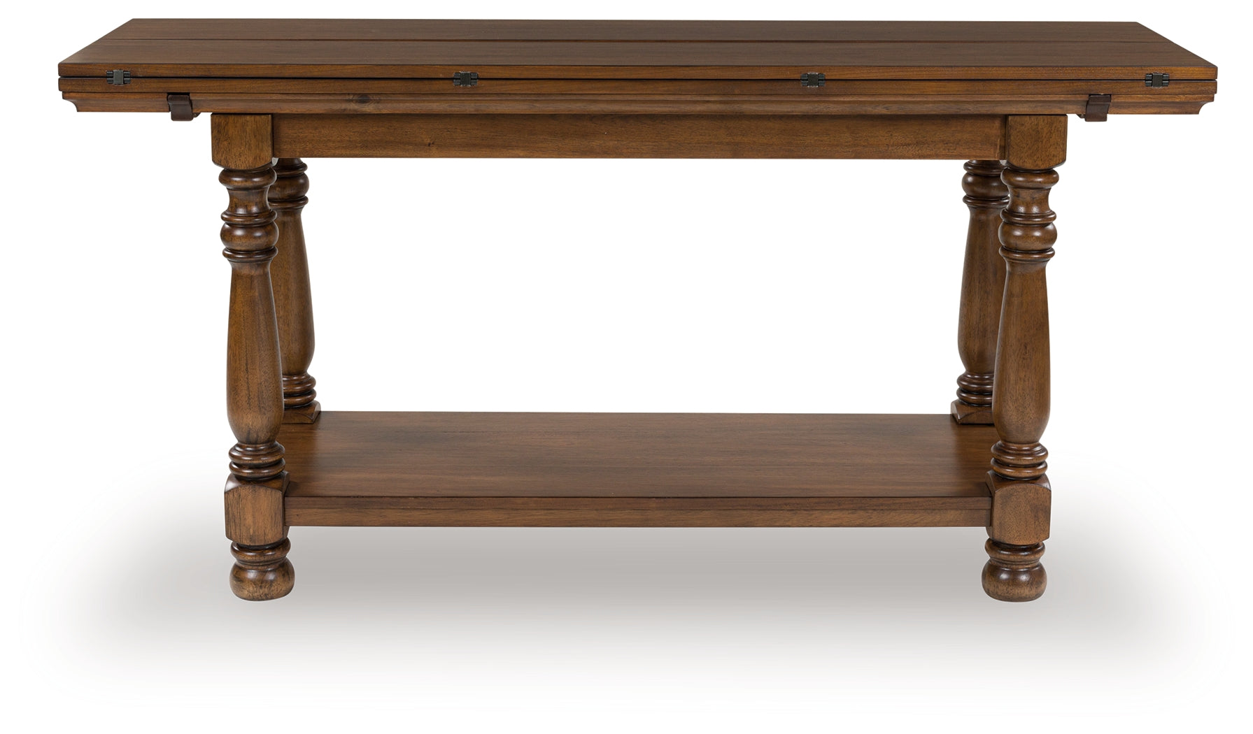 Ashley Furniture - STURLAYNE FLIP TOP SOFA TABLE - Dark Brown Wood - Tables - Additional View 2