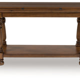 Ashley Furniture - STURLAYNE FLIP TOP SOFA TABLE - Dark Brown Wood - Tables - Additional View 2
