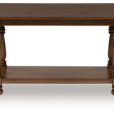 Ashley Furniture - STURLAYNE FLIP TOP SOFA TABLE - Dark Brown Wood - Tables - Additional View 3