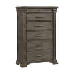 Elements International - KINGS COURT GREY CHEST - Dark Gray Wood - Chests