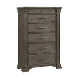 Elements International - KINGS COURT GREY CHEST - Dark Gray Wood - Chests