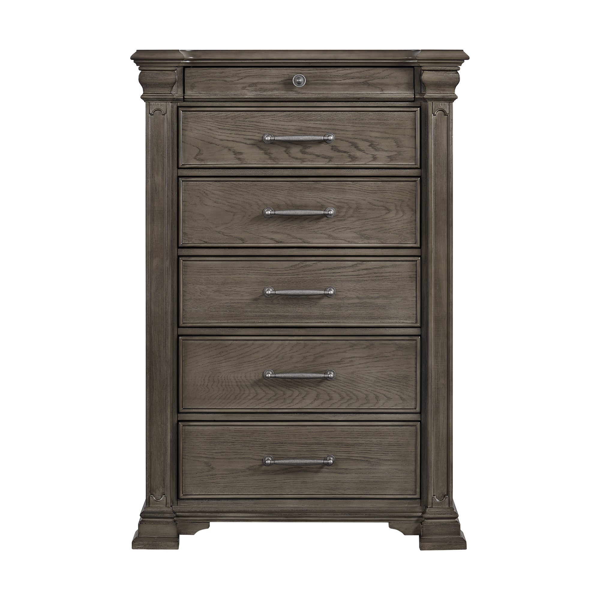Elements International - KINGS COURT GREY CHEST - Dark Gray Wood - Chests - Additional View 1