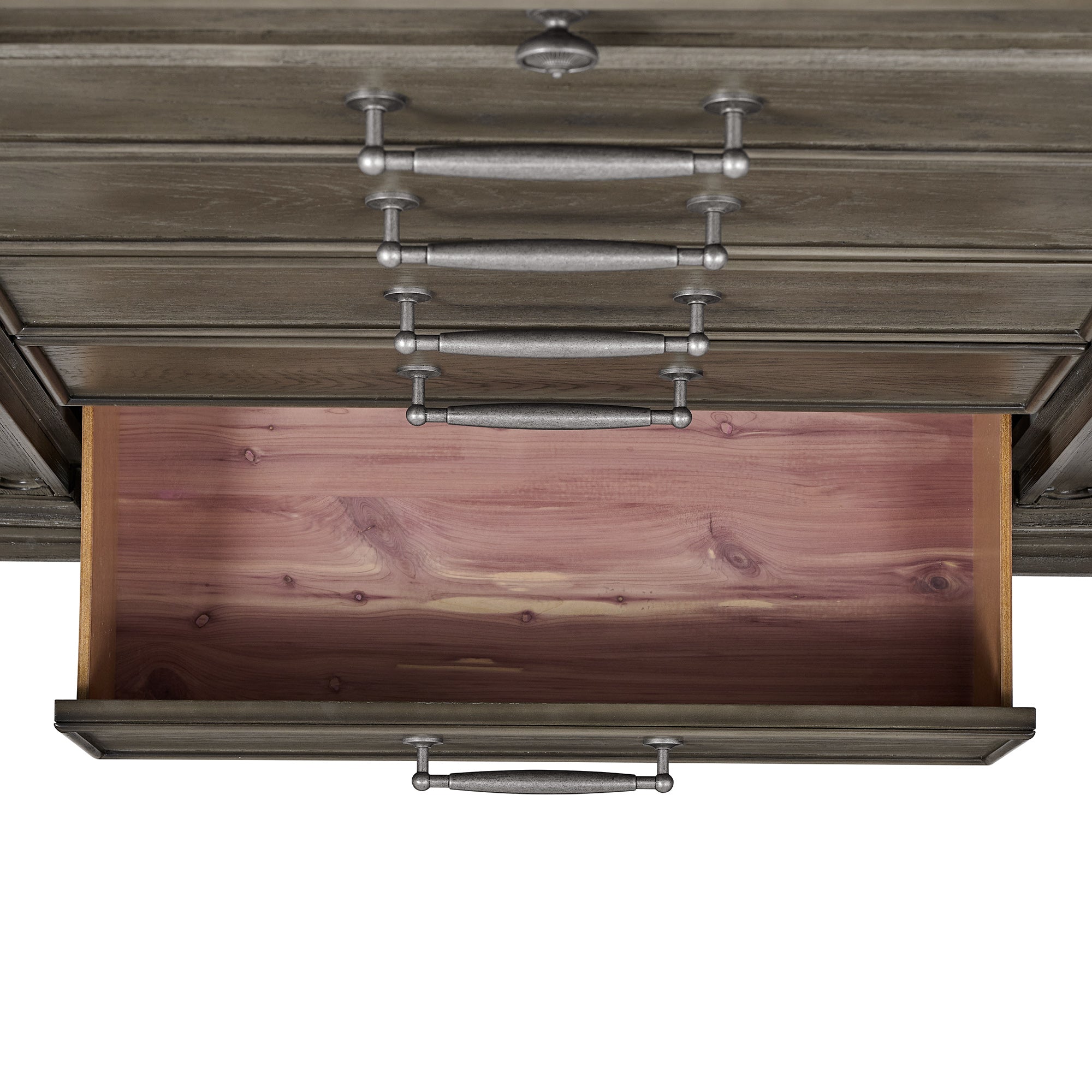 Elements International - KINGS COURT GREY CHEST - Dark Gray Wood - Chests - Additional View 5
