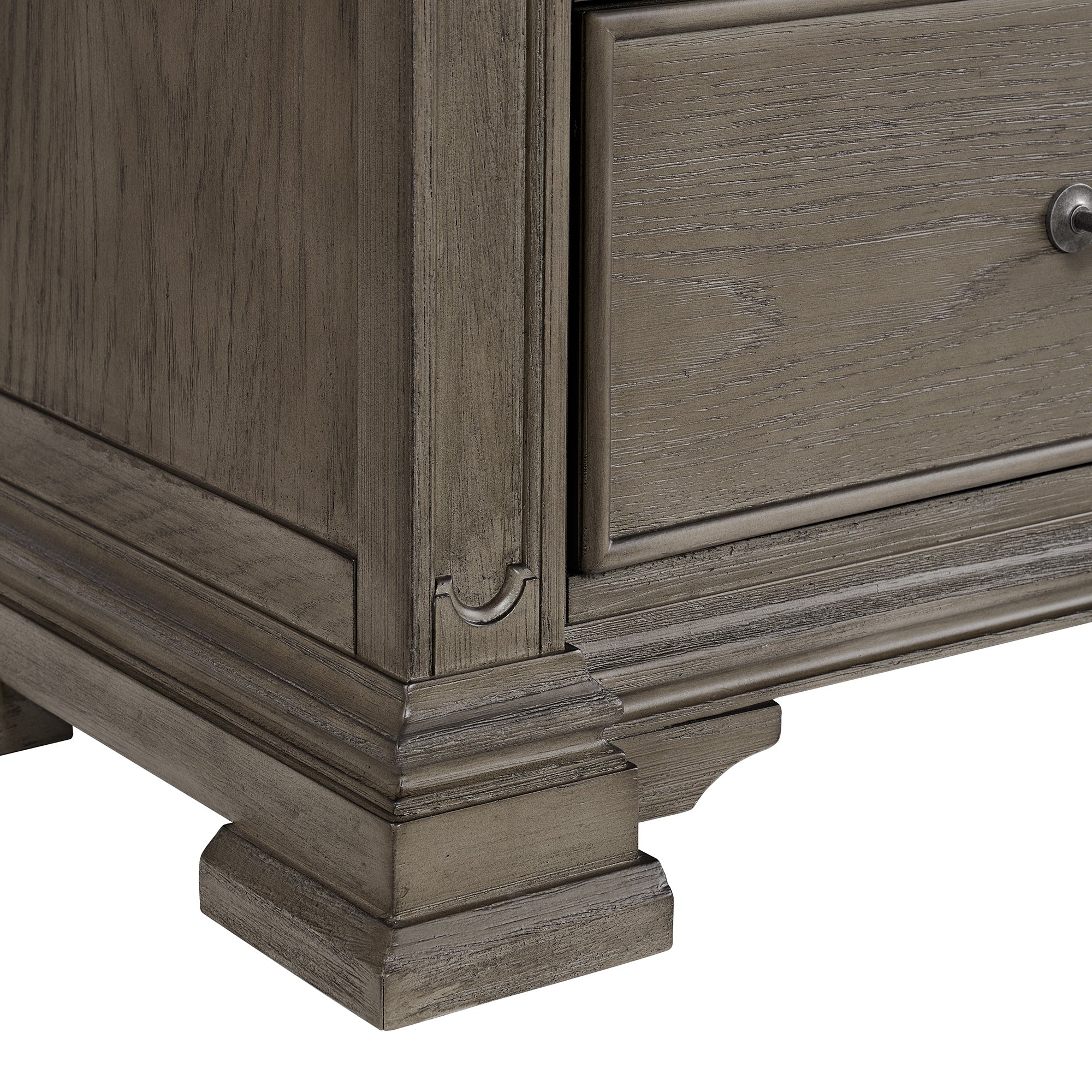 Elements International - KINGS COURT GREY CHEST - Dark Gray Wood - Chests - Additional View 6