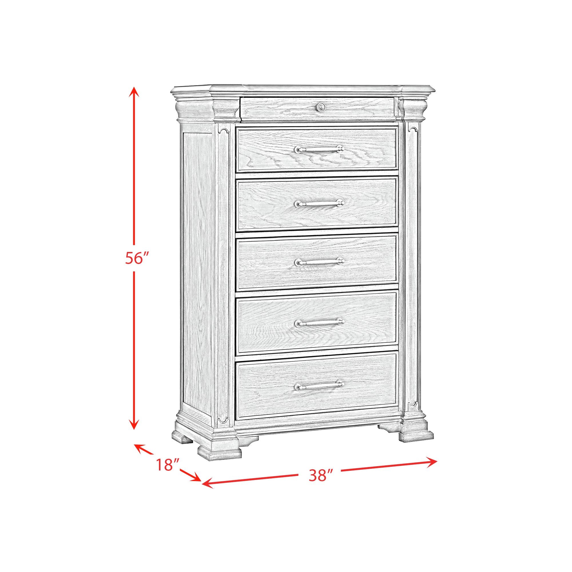 Elements International - KINGS COURT GREY CHEST - Dark Gray Wood - Chests - Additional View 9