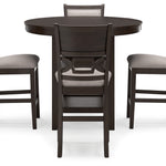 Ashley Furniture - Langwest 5 Piece Counter Height Dining Set - Dark Brown Fabric|Wood - Dining Room Sets - Additional View 2