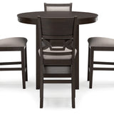 Ashley Furniture - Langwest 5 Piece Counter Height Dining Set - Dark Brown Fabric|Wood - Dining Room Sets - Additional View 2