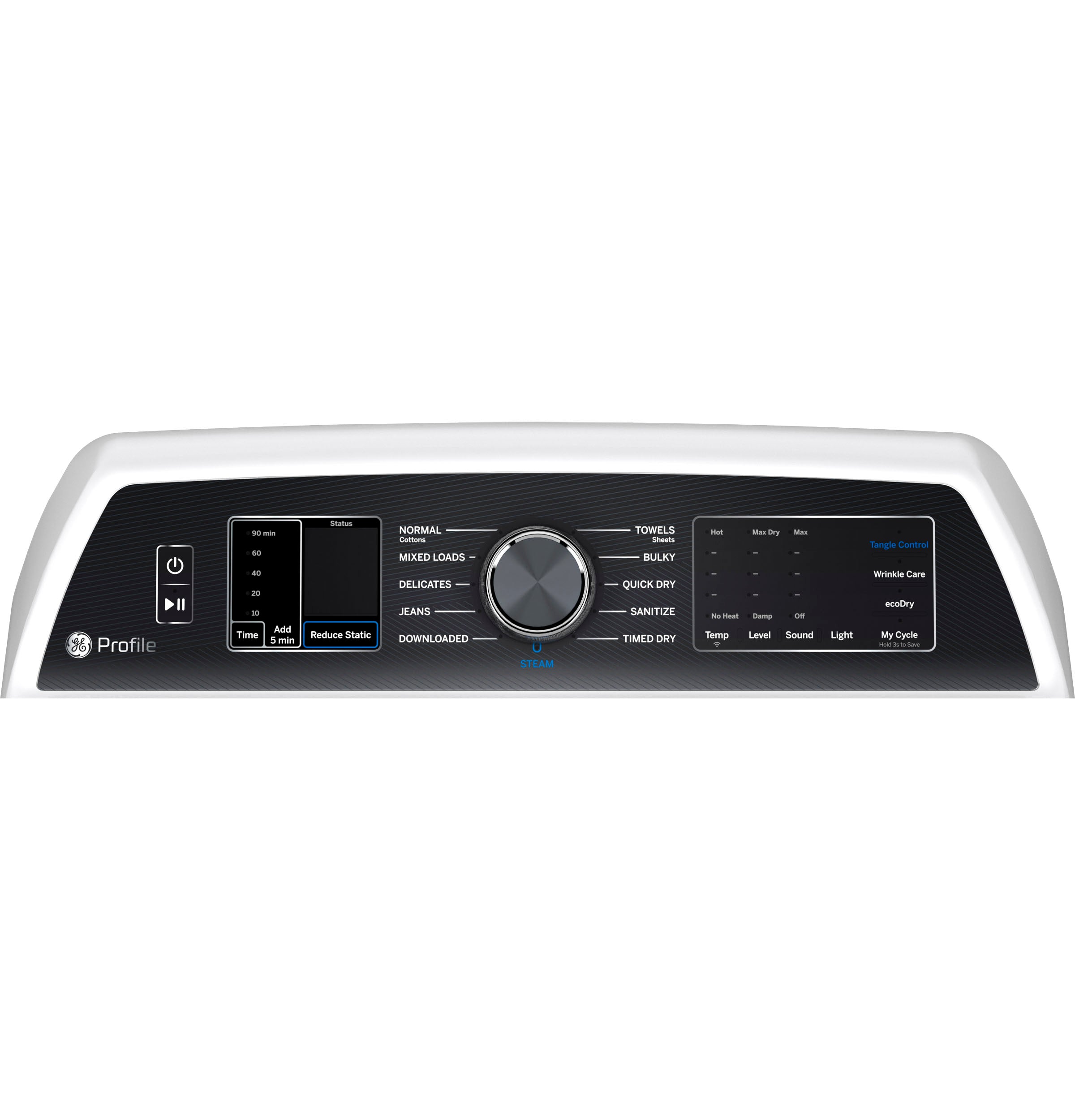 GE PROFILE WHITE 7.4CU ELECTRIC DRYER - White|Black - Dryers - Additional View 4