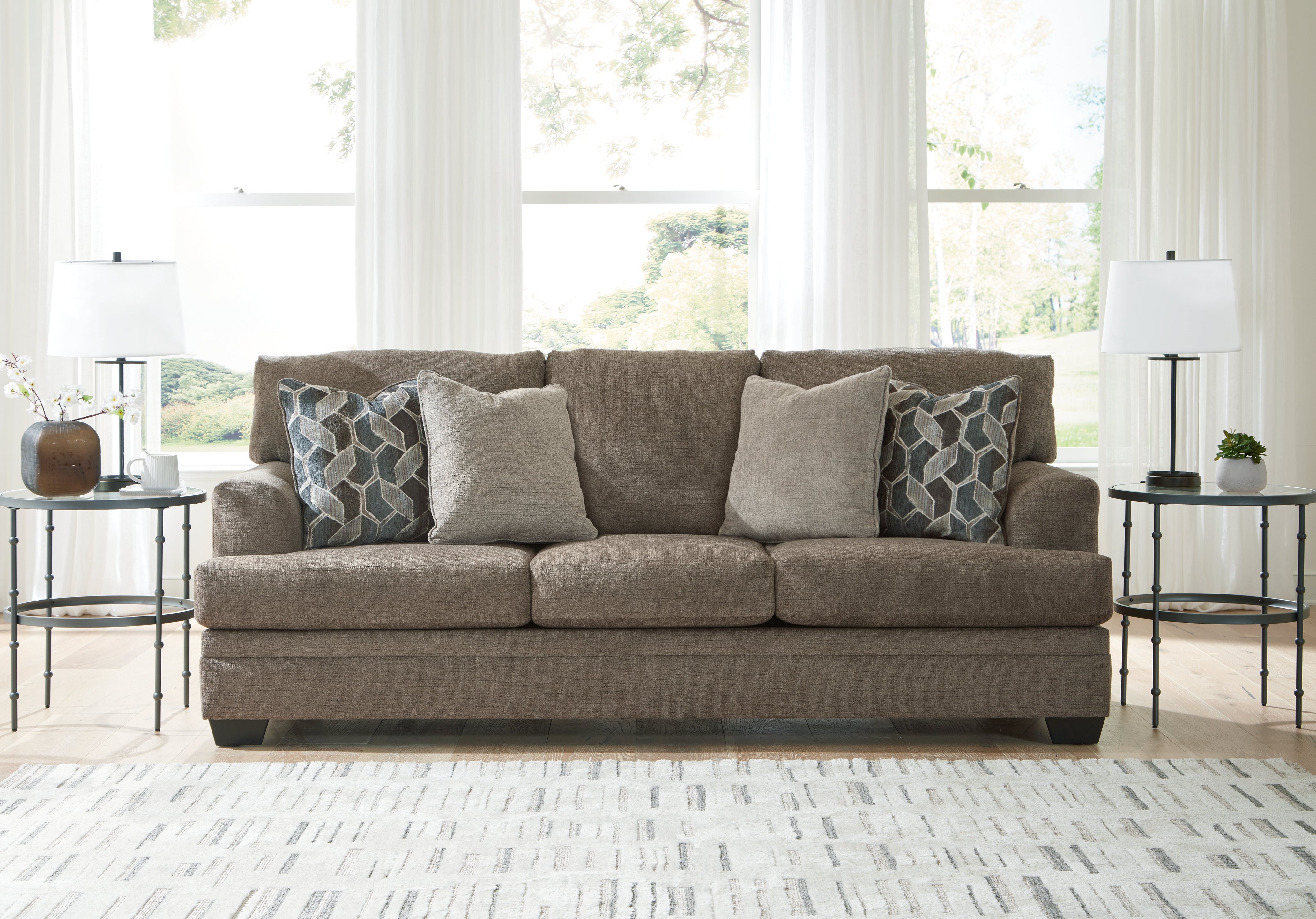 Ashley Furniture - Stonemeade Queen Sofa Sleeper - Nutmeg - Dark Brown Fabric - Sofas - Additional View 5