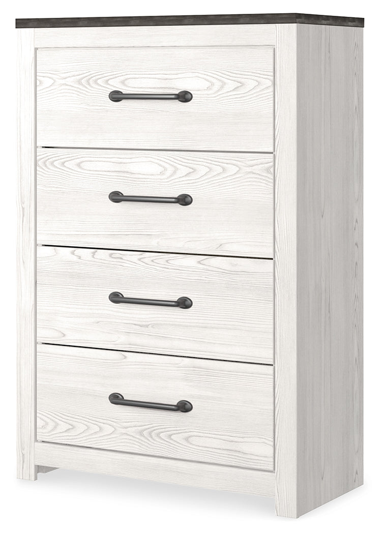 Ashley Furniture - GERRIDAN 4 DRAWER CHEST - White Wood - Chests - Additional View 5