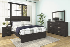 Ashley Furniture - Belachime Nightstand - Black - Dark Gray Wood - Nightstands