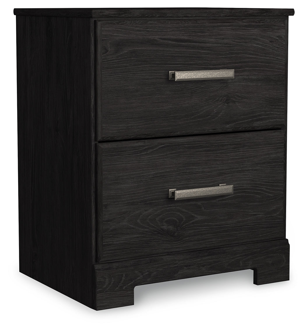 Ashley Furniture - Belachime Nightstand - Black - Dark Gray Wood - Nightstands - Additional View 1