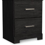 Ashley Furniture - Belachime Nightstand - Black - Dark Gray Wood - Nightstands - Additional View 1