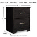 Ashley Furniture - Belachime Nightstand - Black - Dark Gray Wood - Nightstands - Additional View 2