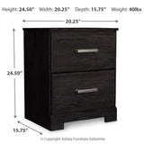 Ashley Furniture - Belachime Nightstand - Black - Dark Gray Wood - Nightstands - Additional View 2