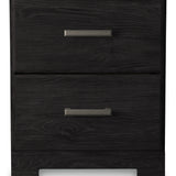 Ashley Furniture - Belachime Nightstand - Black - Dark Gray Wood - Nightstands - Additional View 3