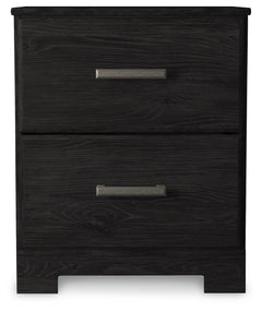 Ashley Furniture - Belachime Nightstand - Black - Dark Gray Wood - Nightstands - Additional View 3