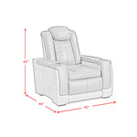 Elements International - LANTANA ROCKY CEMENT/CHARCOAL 2P POWER RECLINER - Gray Faux Leather|Fabric - Chairs - Additional View 1