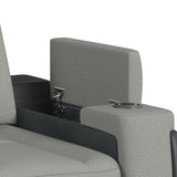 Elements International - LANTANA ROCKY CEMENT/CHARCOAL 2P POWER RECLINER - Gray Faux Leather|Fabric - Chairs - Additional View 6