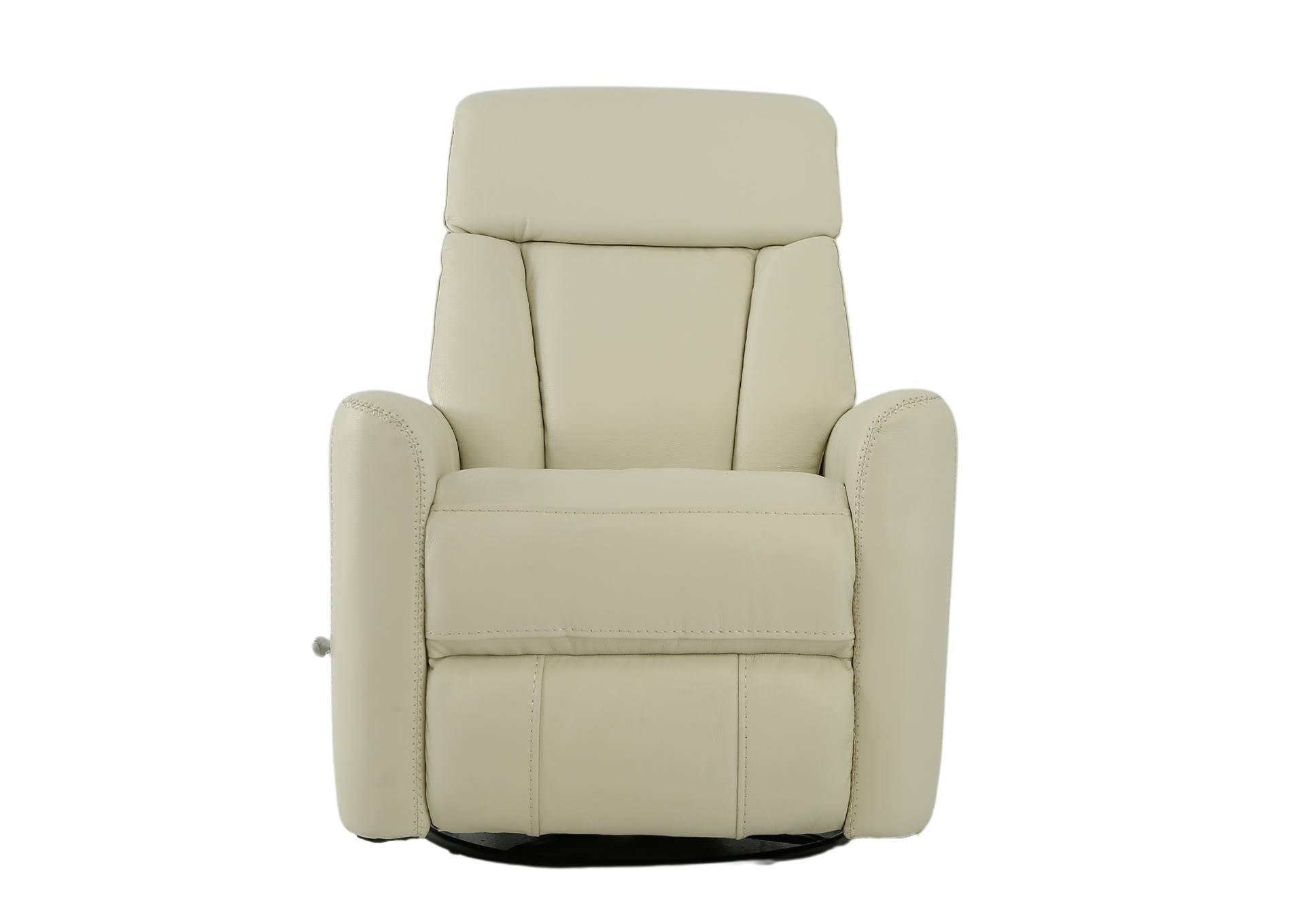 Taurus Leather Swivel Recliner - Ice